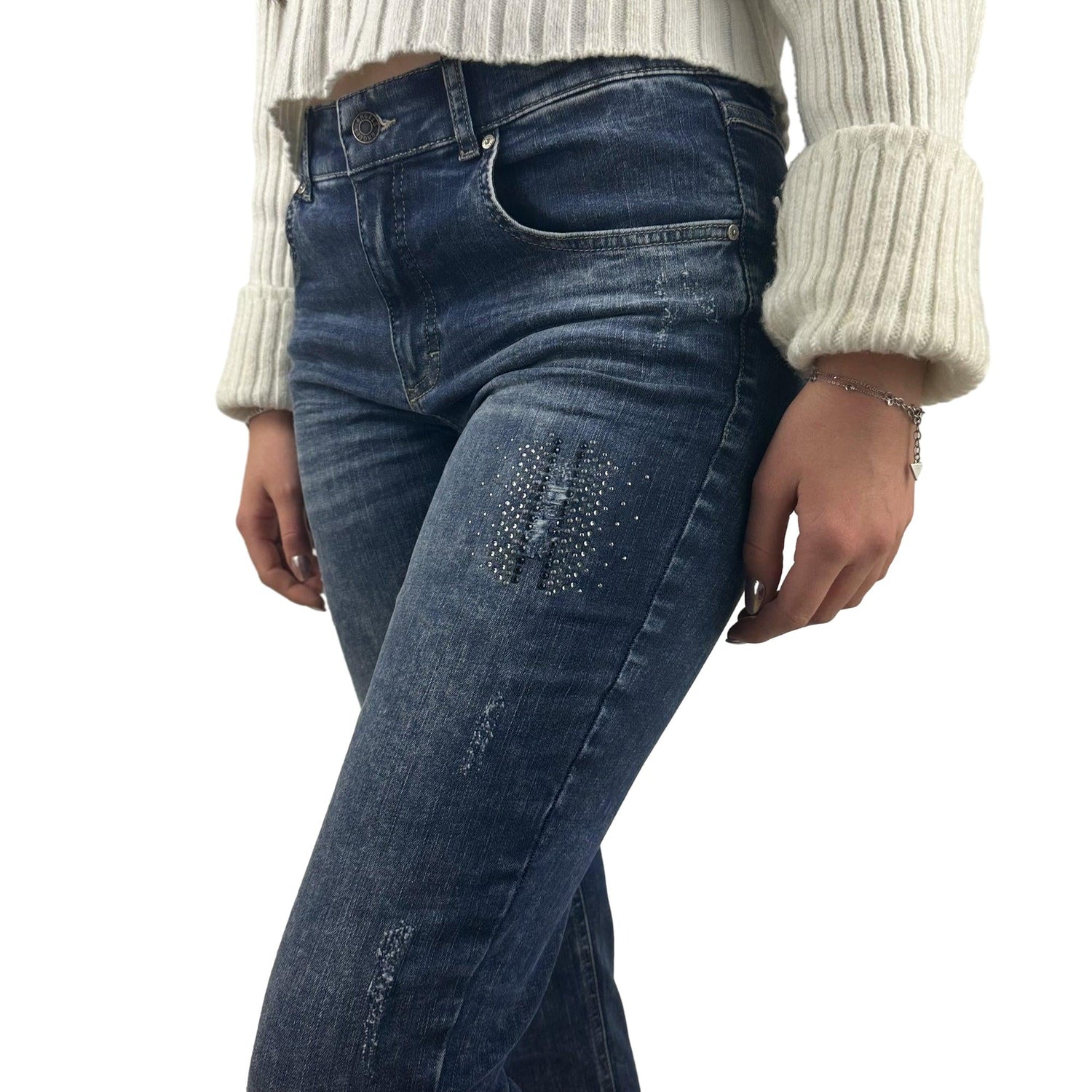 Jeans mit Strasssteinen. Mode von Angels. Seidel Moden Onlineshop