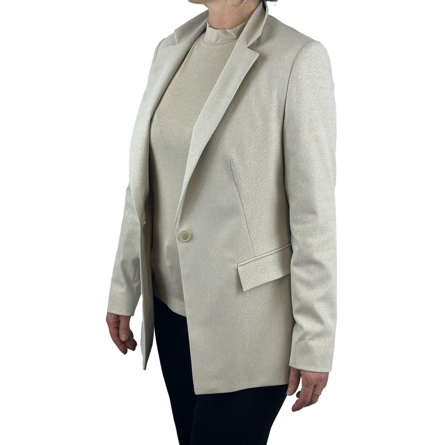 Glitzer Blazer mit Revers-Kragen. Mode von Betty &amp; Co. Seidel Moden Onlineshop