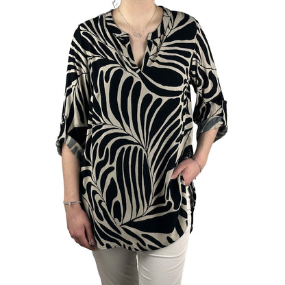 Bluse gemustert mit 3/4 Arm. Mode von Doris Streich. Seidel Moden Onlineshop