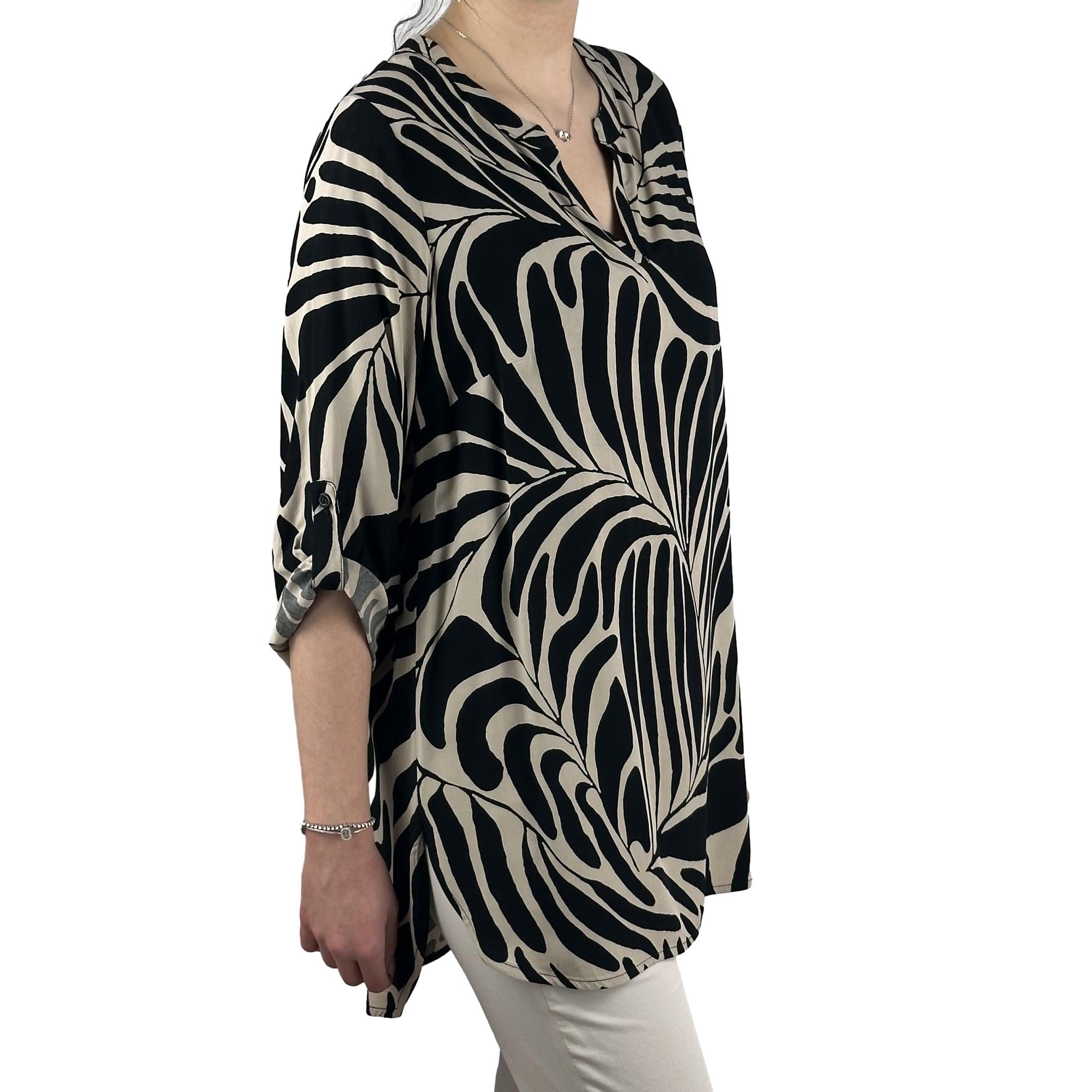 Bluse gemustert mit 3/4 Arm. Mode von Doris Streich. Seidel Moden Onlineshop