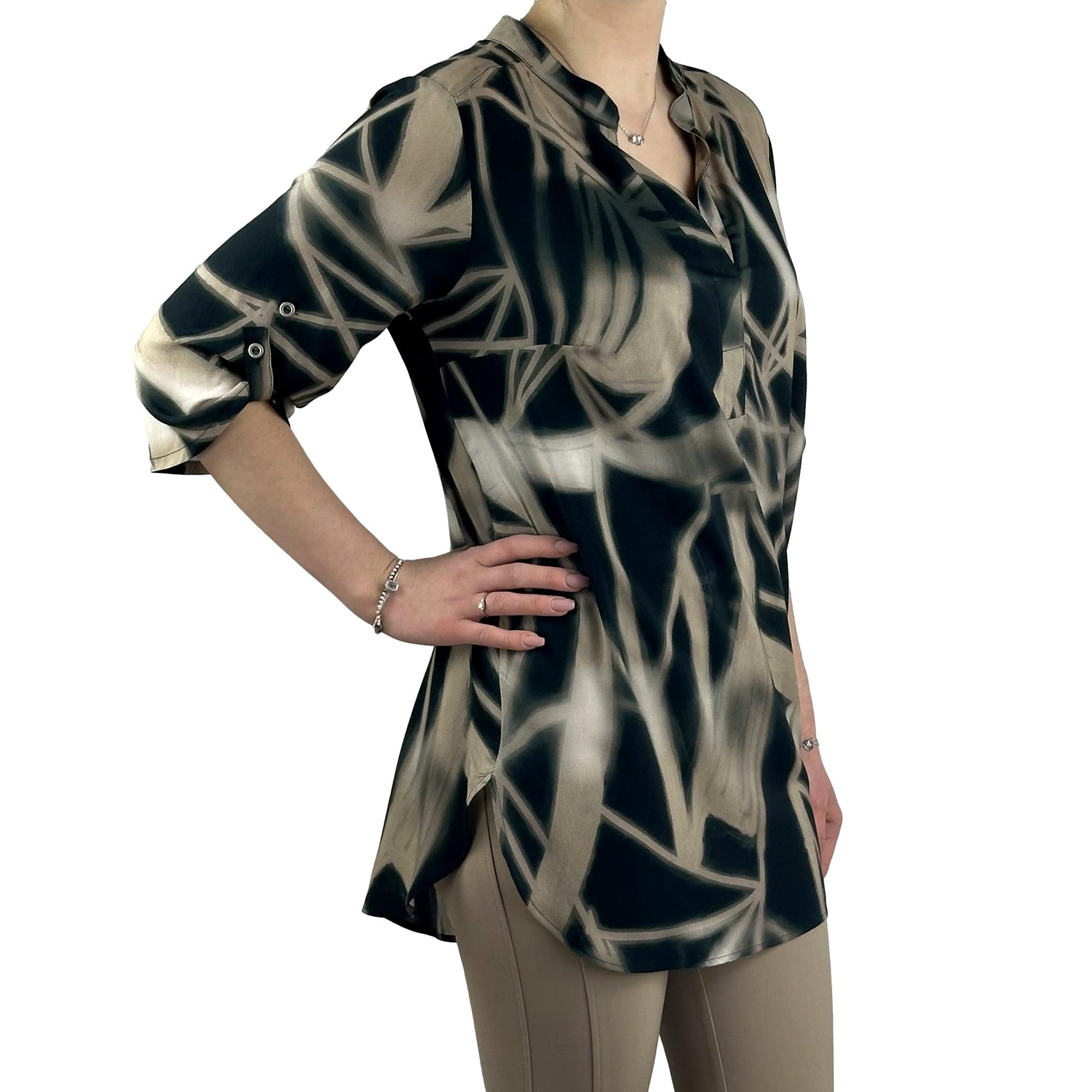 Bluse mit V-Ausschnitt. Mode von Doris Streich. Seidel Moden Onlineshop