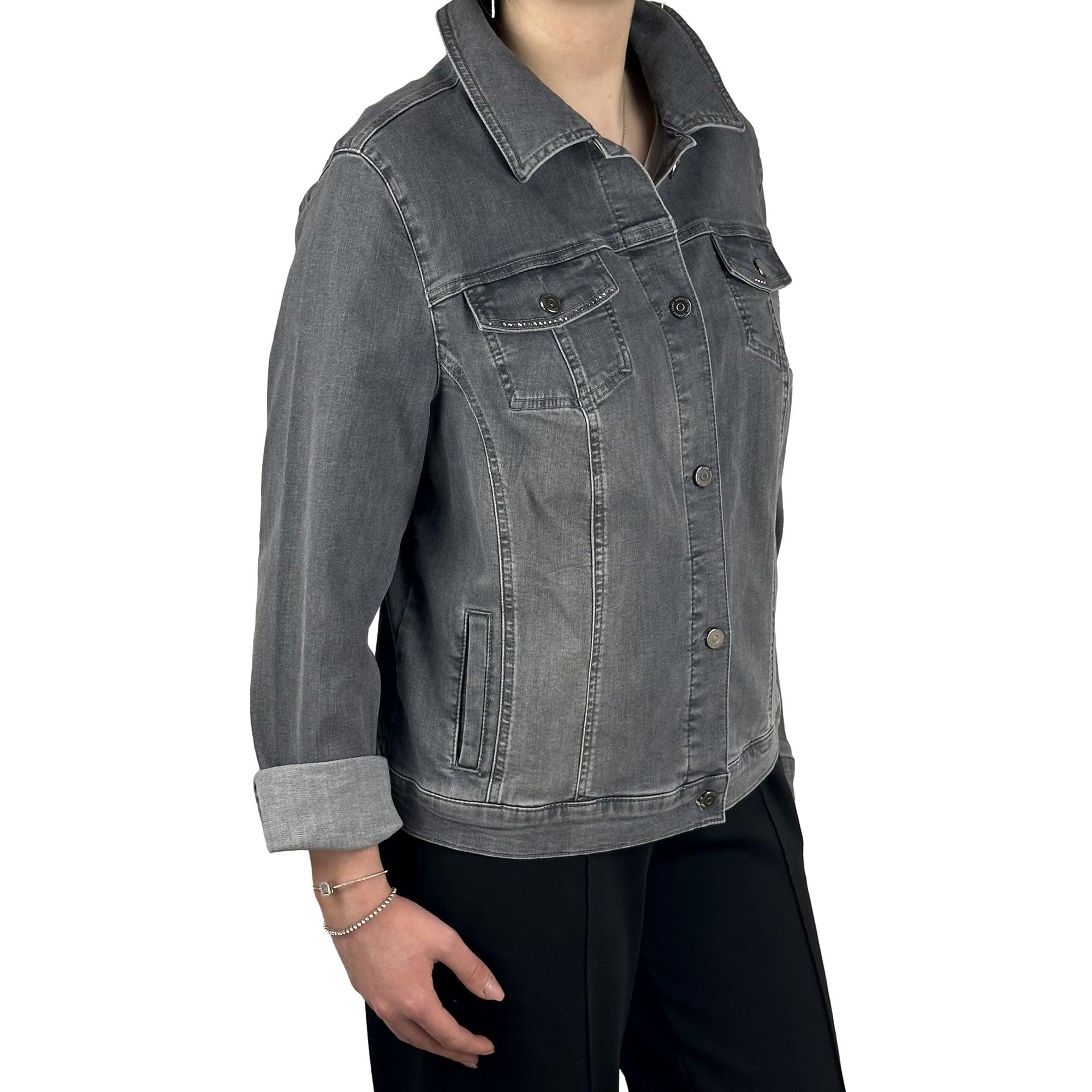 Jeansjacke mit Strass. Mode von Lebek. Seidel Moden Onlineshop