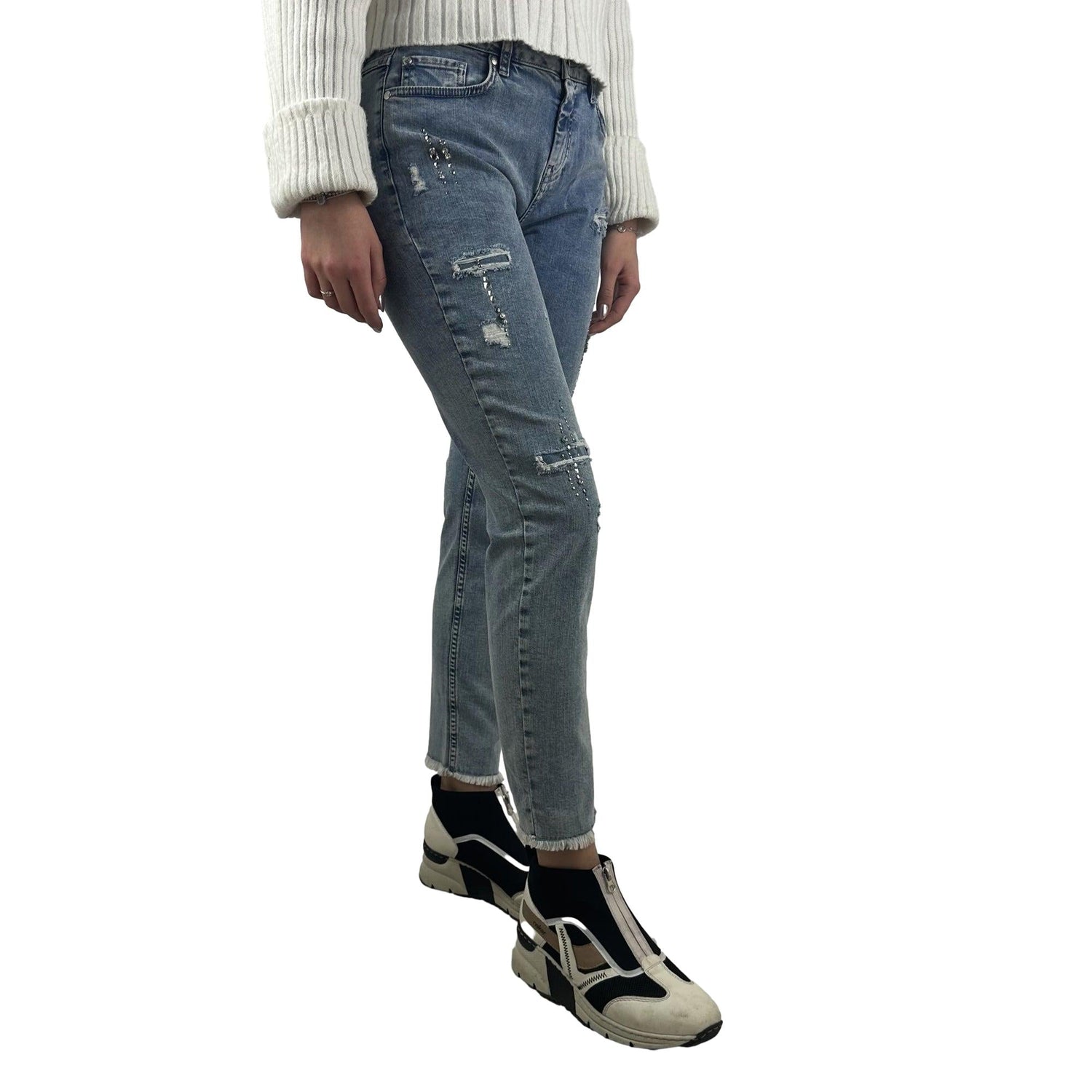 Jeans mit Strassteinen. Mode von Monari. Seidel Moden Onlineshop