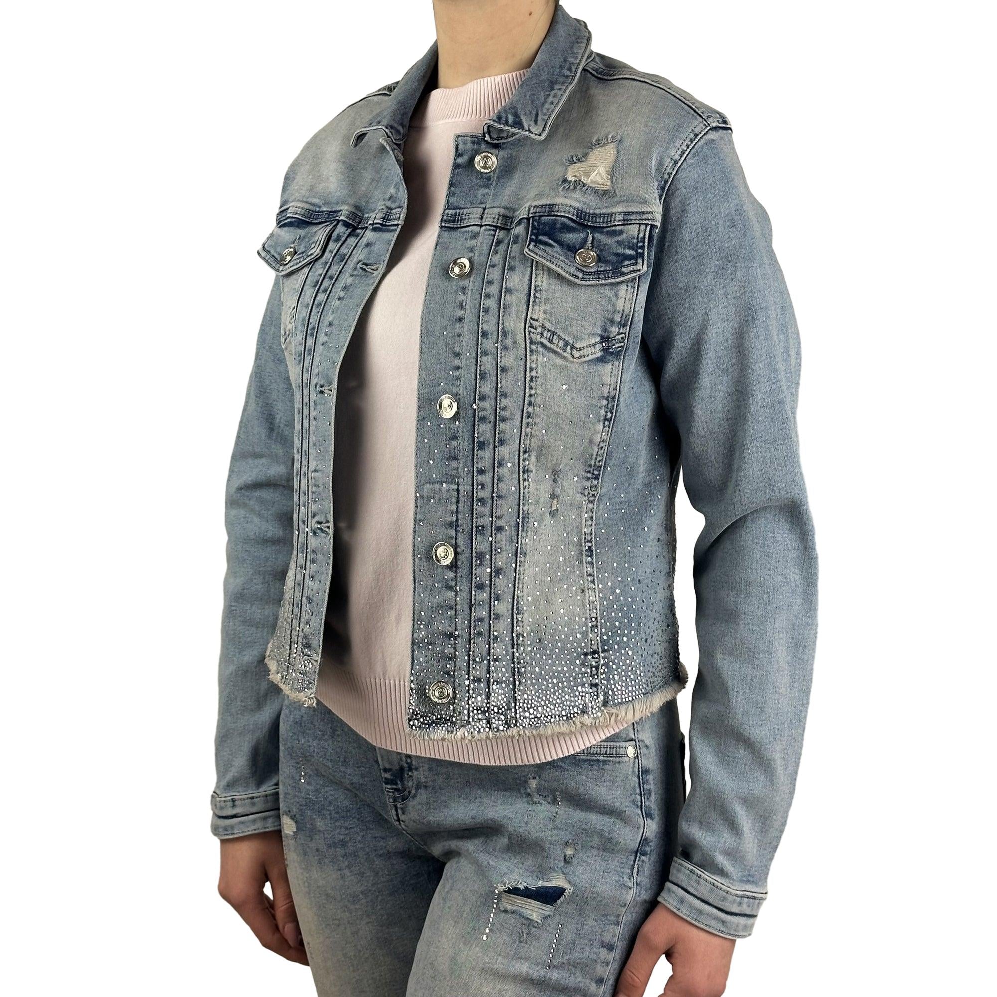 Jeansjacke mit Strass. Mode von Monari. Seidel Moden Onlineshop