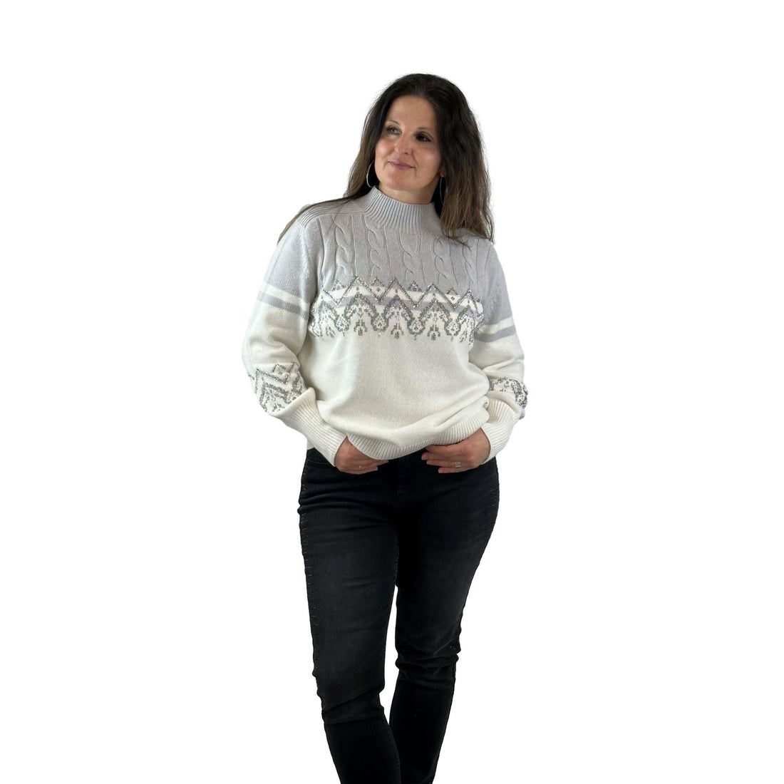 Pullover mit Strassmuster. Mode von Monari. Seidel Moden Onlineshop