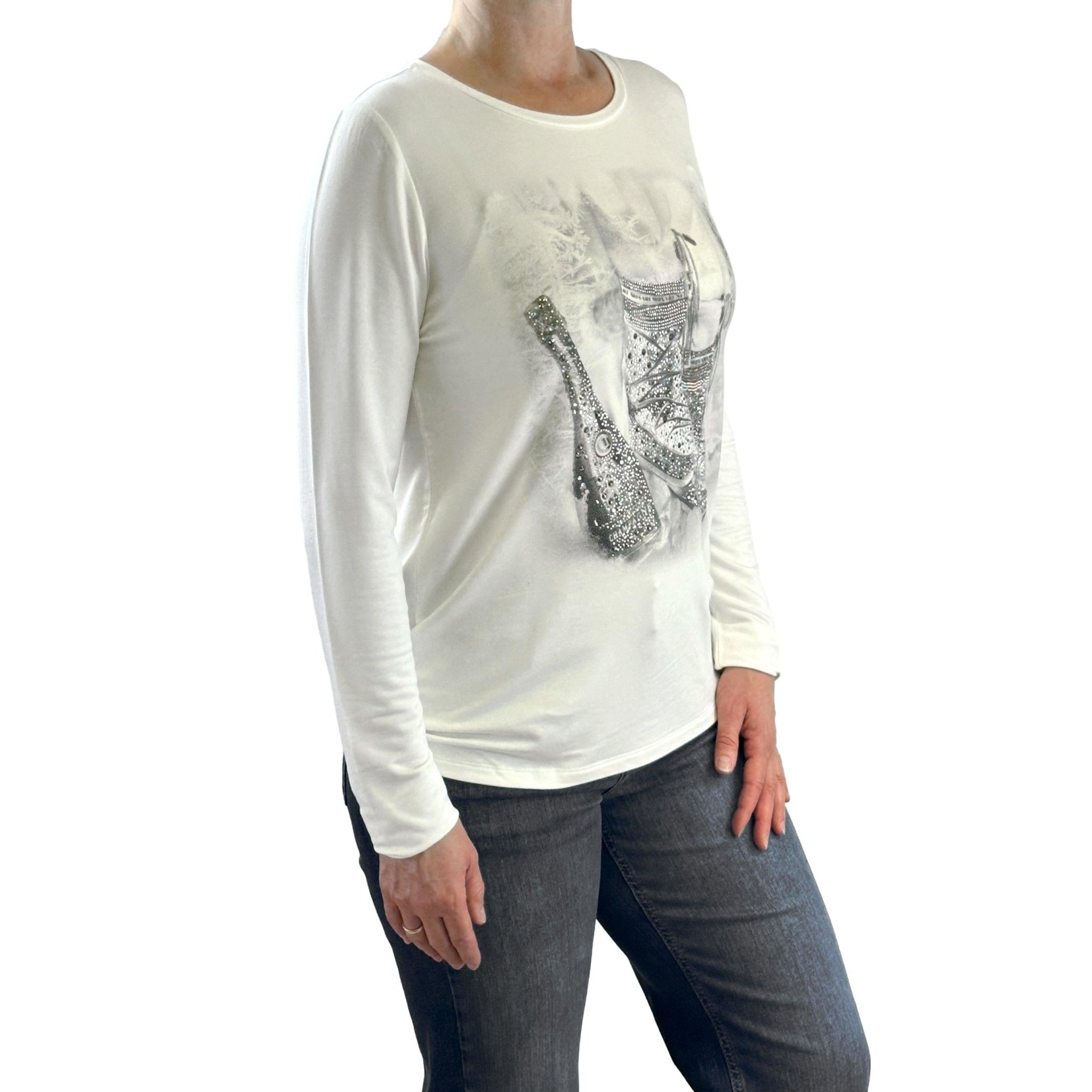 Shirt mit Glitzerprint. Mode von Monari. Seidel Moden Onlineshop