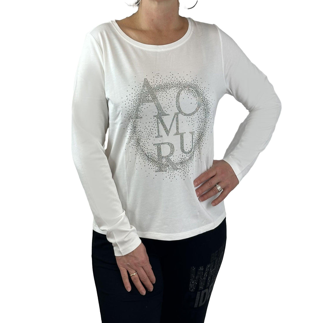 Shirt mit Glitzersteinchen. Mode von Monari. Seidel Moden Onlineshop