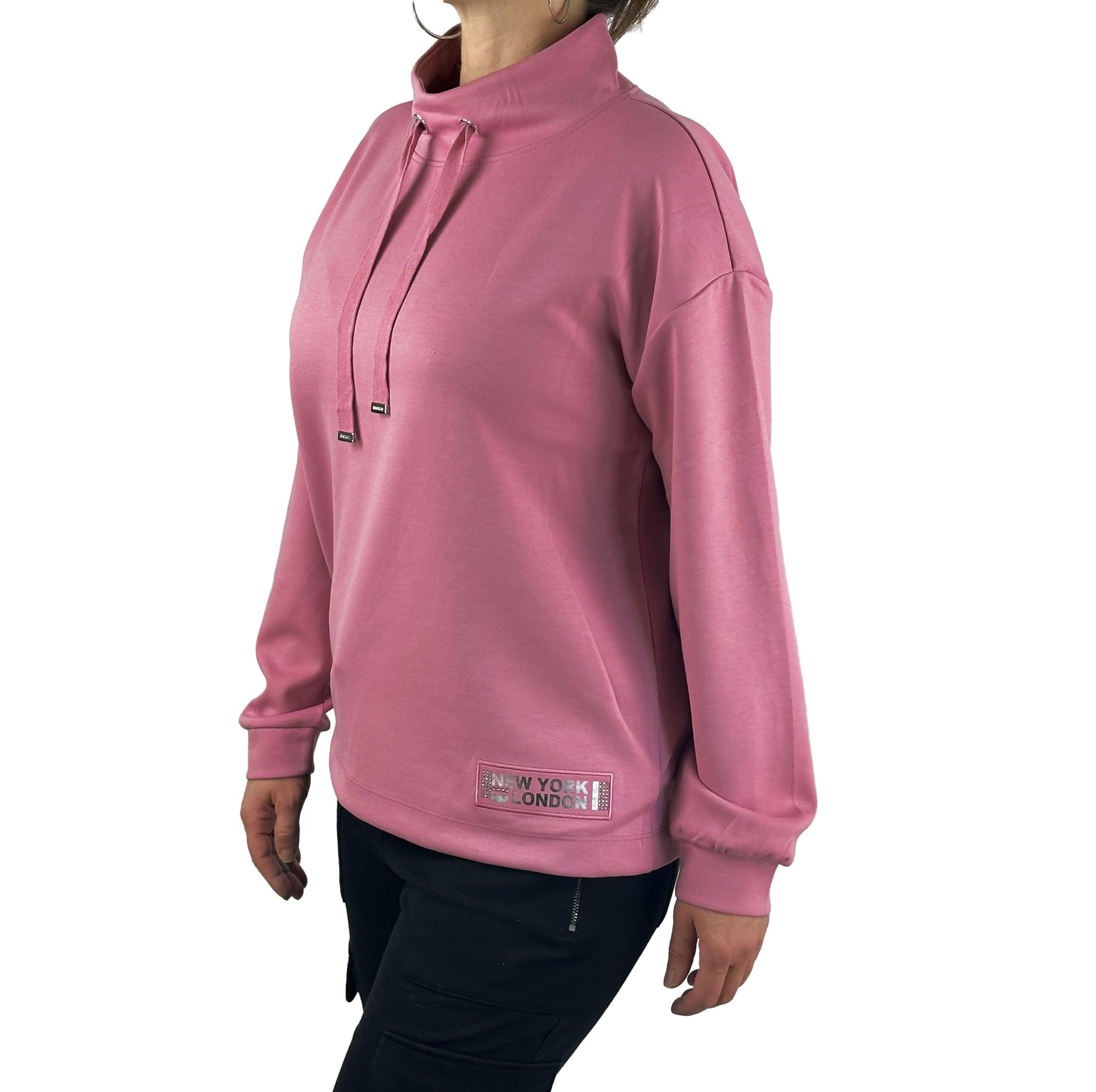 Sweatshirt mit angeschnittenem Kragen. Mode von Monari