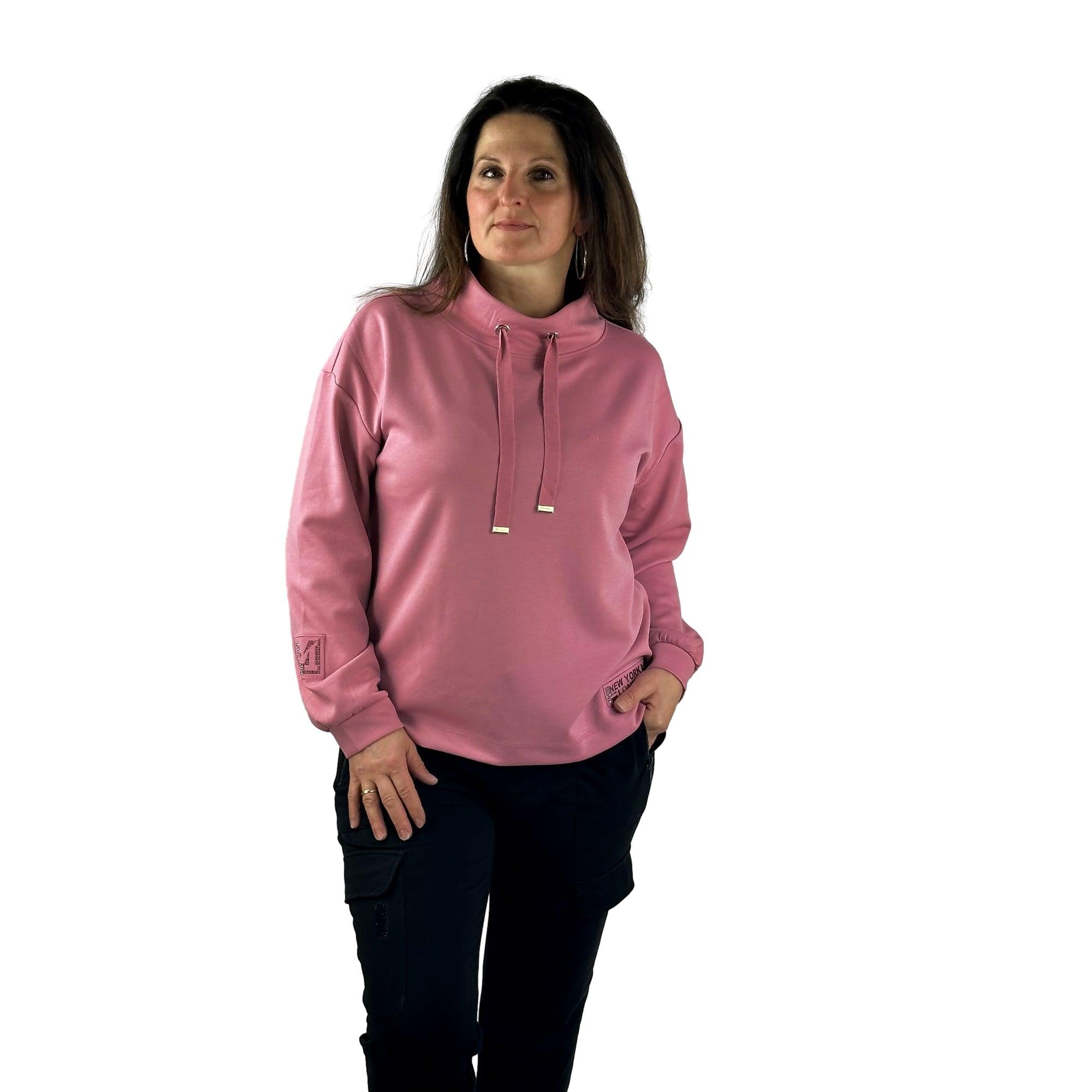 Sweatshirt mit angeschnittenem Kragen. Mode von Monari