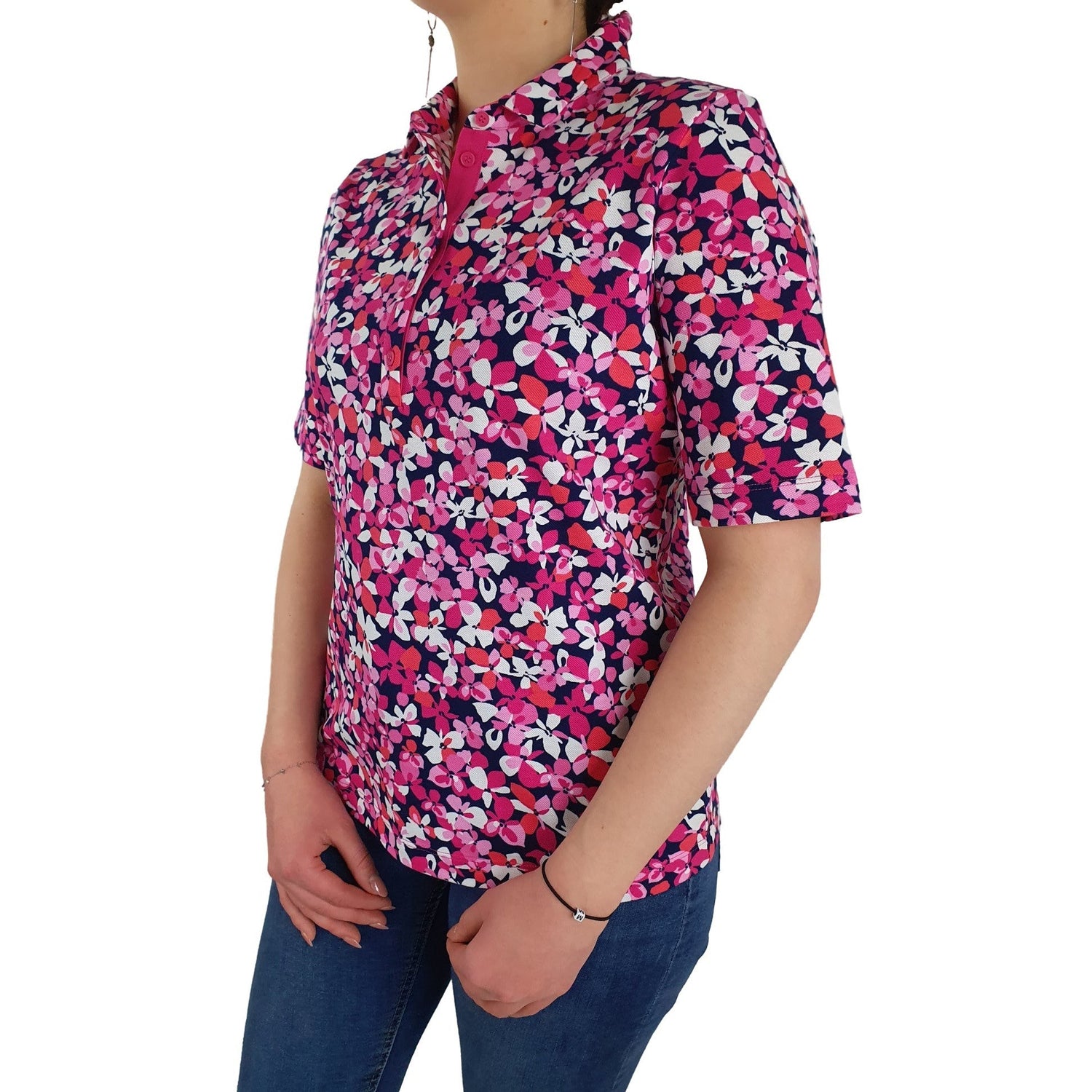 Polo mit floralem Allover-Print. Mode von Rabe. Seidel Moden Onlineshop