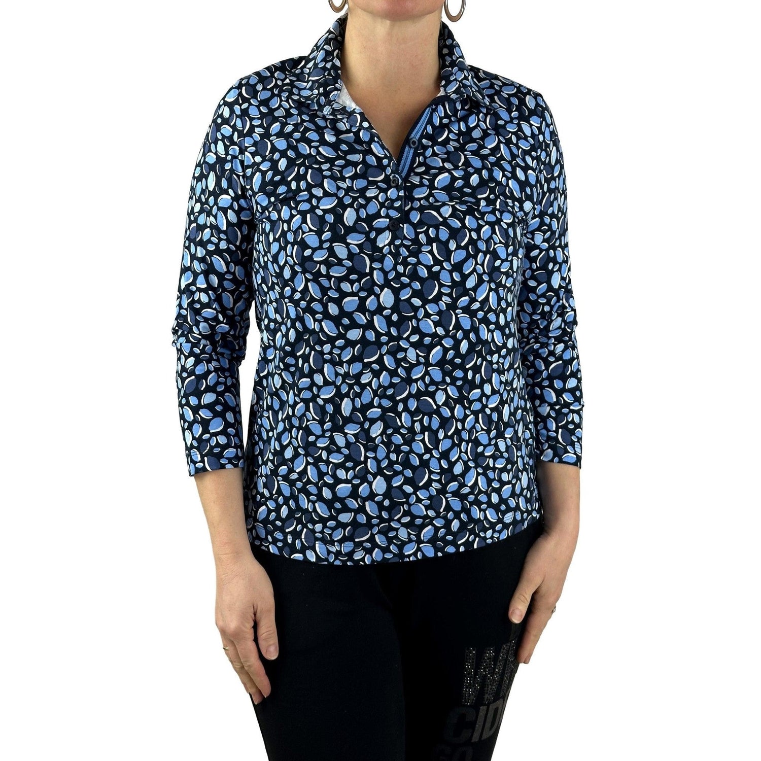 Poloshirt mit Allover-Print. Mode von Rabe. Seidel Moden Onlineshop