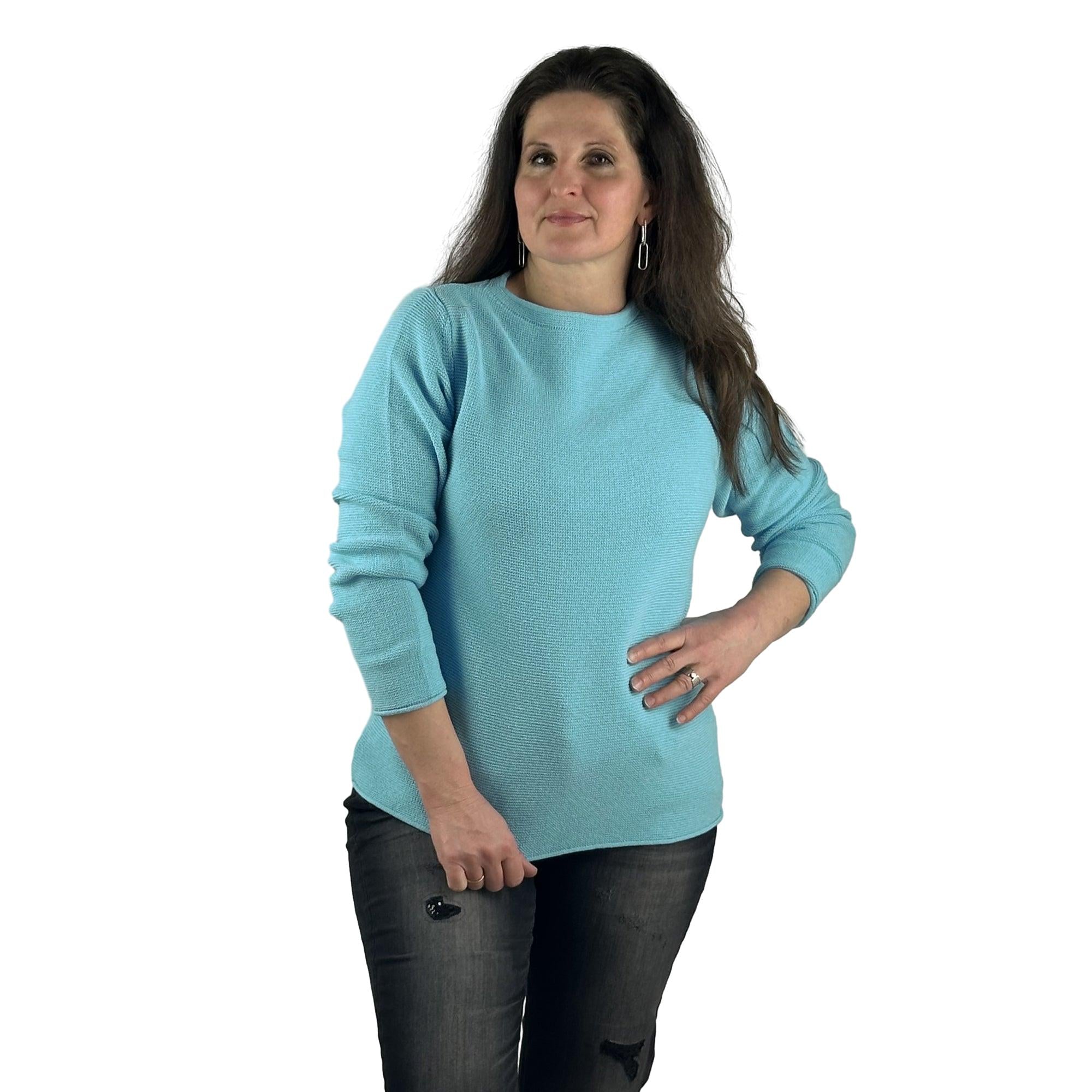 Rundhalspullover mit Strickmuster. Mode von Rabe. Seidel Moden Onlineshop