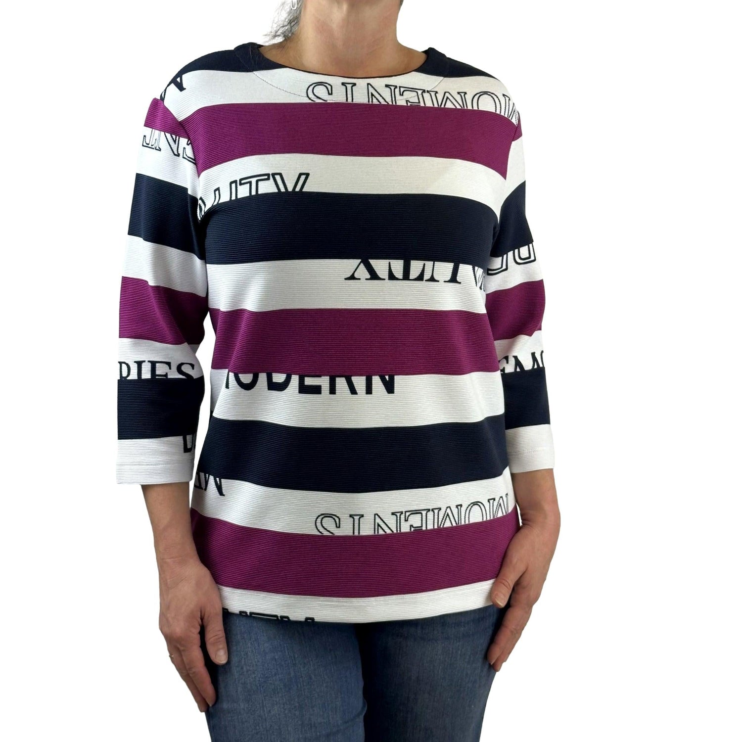 Sweatshirt mit Streifen. Mode von Rabe. Seidel Moden Onlineshop