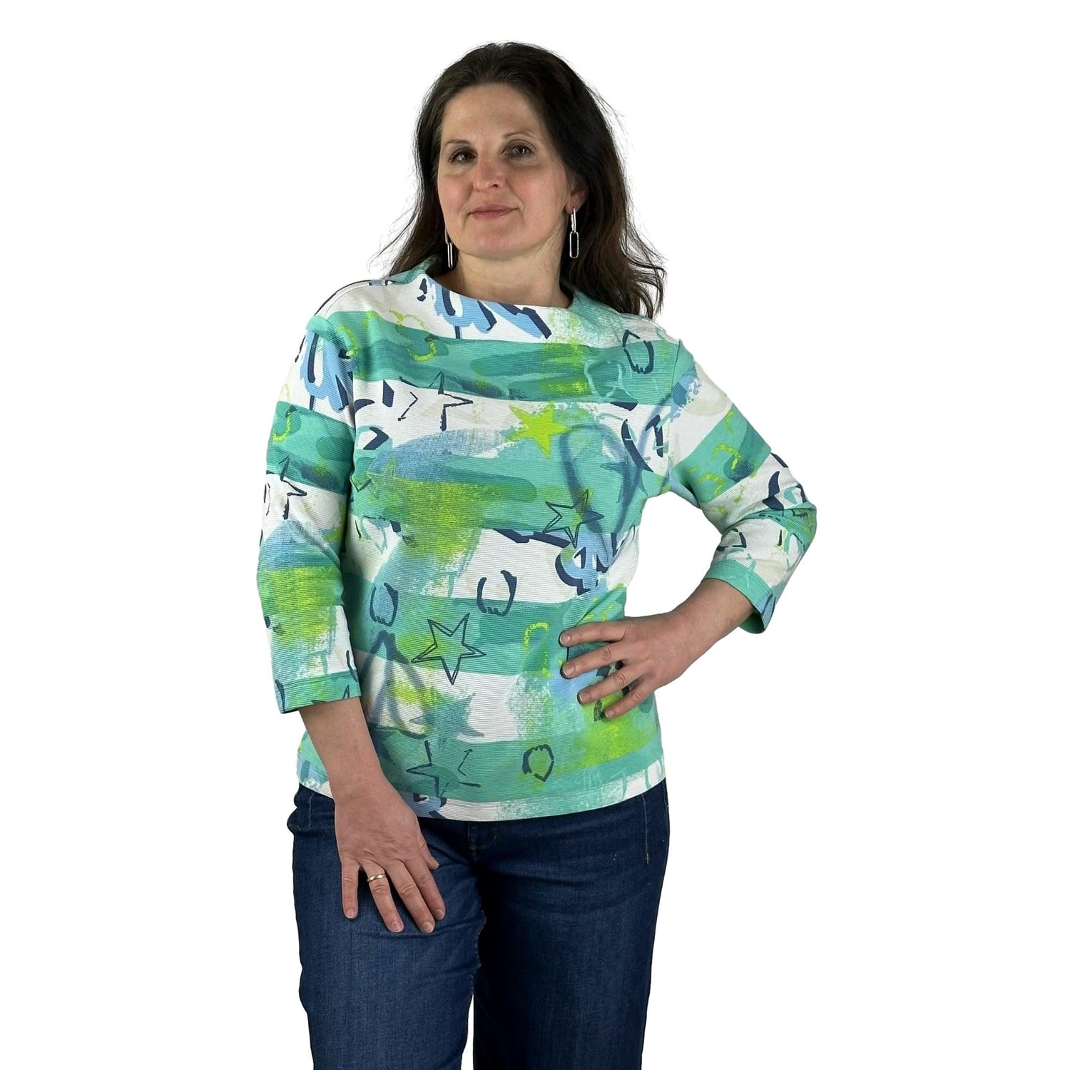 Sweatshirt mit Allover-Print. Mode von Rabe. Seidel Moden Onlineshop