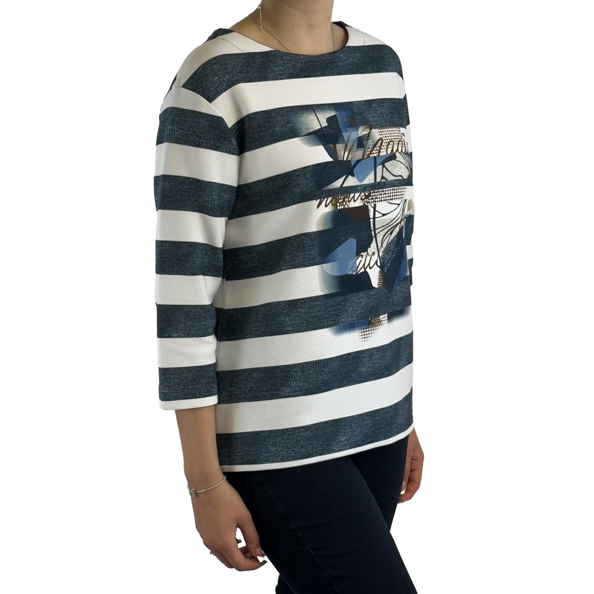 Sweatshirt mit Streifen und Print. Mode von Rabe