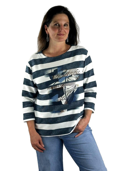 Sweatshirt mit Streifen und Print. Mode von Rabe