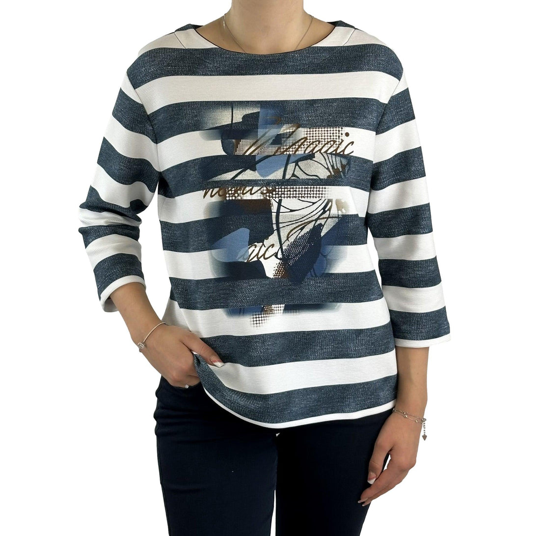 Sweatshirt mit Streifen und Print. Mode von Rabe